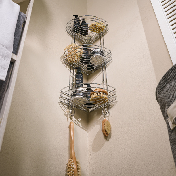 Полка сетчатая ЧМЗ Стамбул 3-ярусная угловая от магазина ЛесКонПром.ру