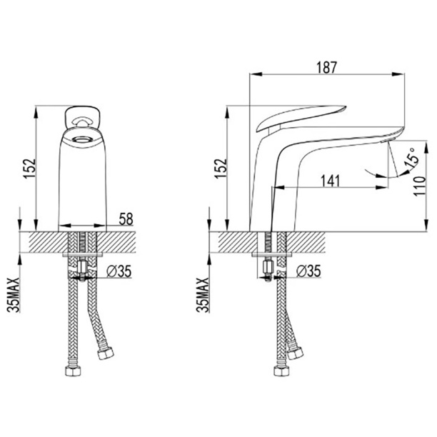 Смеситель для раковины Culto Loft хром от магазина ЛесКонПром.ру