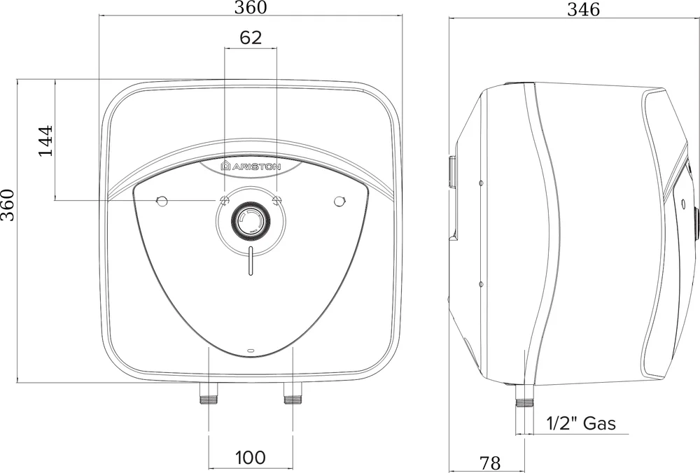 Накопительный водонагреватель Ariston Andris R 15 электрический от магазина ЛесКонПром.ру