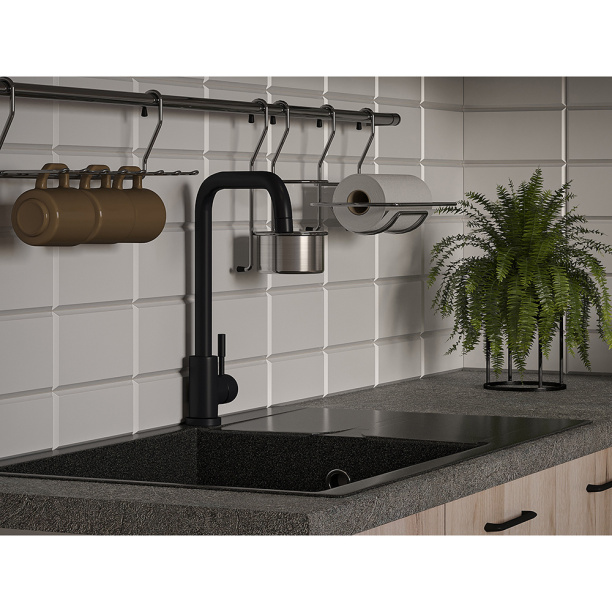 Смеситель для кухни Olives Balear черный от магазина ЛесКонПром.ру