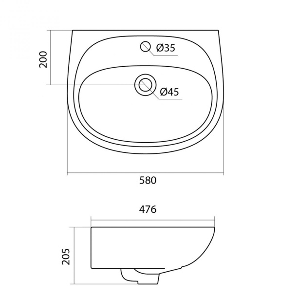 Раковина Santek Анимо 58 см от магазина ЛесКонПром.ру