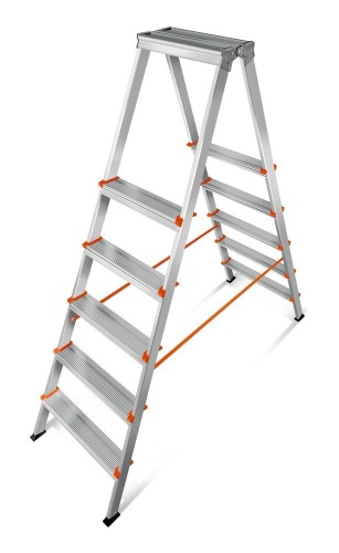 Двухсторонняя стремянка алюминиевая Эйфель 5 ступеней (арт. Мастер 80 - 205) от магазина ЛесКонПром.ру