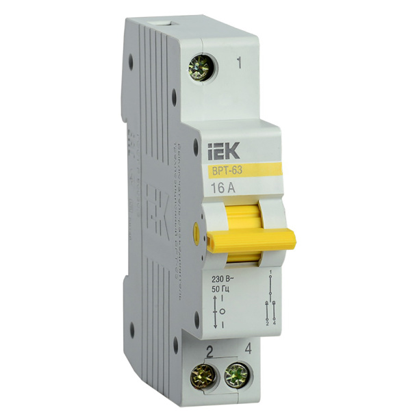 Выключатель-разъединитель IEK ВРТ-63 трехпозиционный 1п 16 А от магазина ЛесКонПром.ру