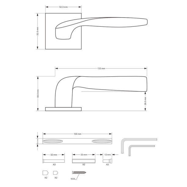 Ручки дверные NEODECO Chamomile EN черные от магазина ЛесКонПром.ру