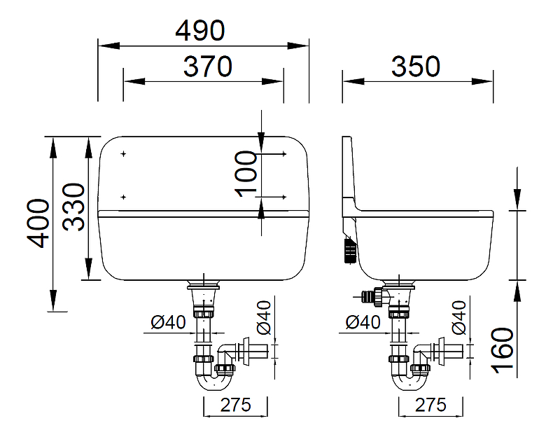 Раковина Styron 49 STY-350 Белая от магазина ЛесКонПром.ру