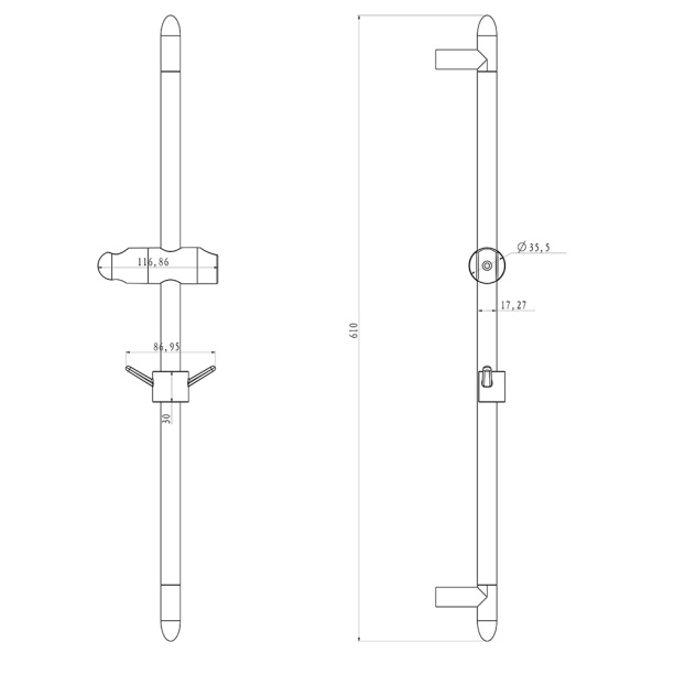 Штанга для душа Lemark с крючками хром от магазина ЛесКонПром.ру