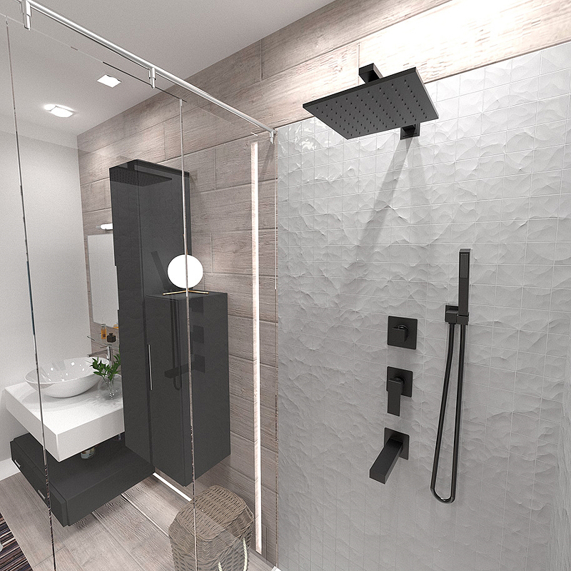 Душевой гарнитур Paini 53PZ440QQAO Черный матовый от магазина ЛесКонПром.ру