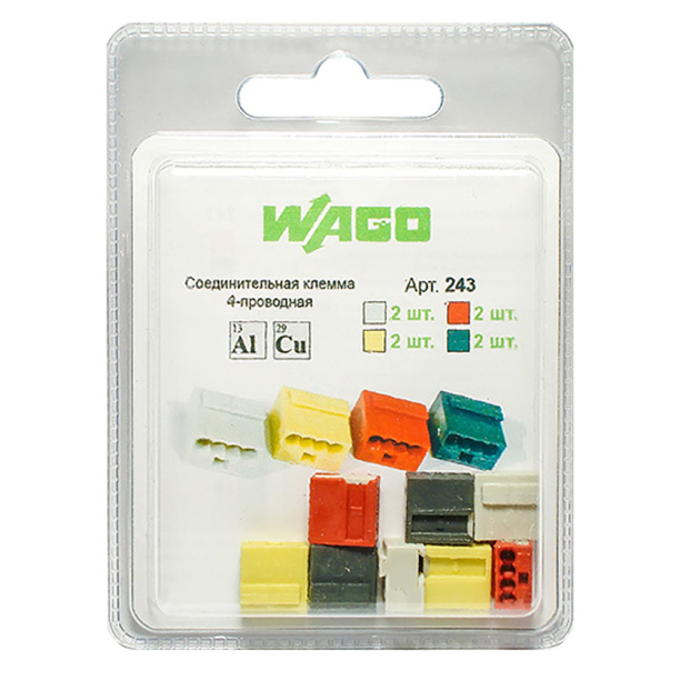 Соединительная клемма WAGO 243 четырехпроводная 8 шт от магазина ЛесКонПром.ру