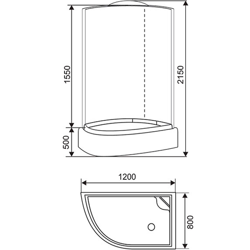 Душевая кабина Arcus 120x80 AS-109R с гидромассажем от магазина ЛесКонПром.ру