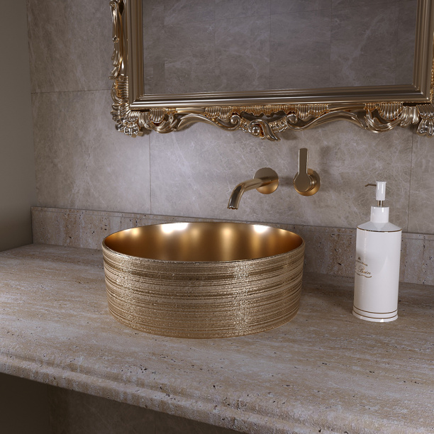 Раковина на столешницу GROSSMAN d35,5 см золото от магазина ЛесКонПром.ру