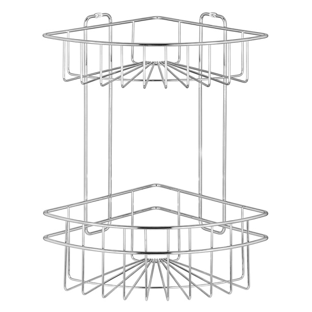 Полка сетчатая ЧМЗ Кашалот 2-ярусная угловая хром от магазина ЛесКонПром.ру