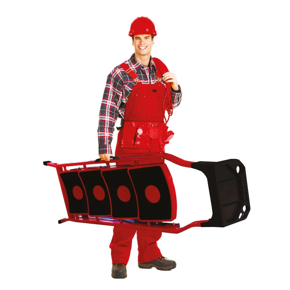 Стремянка стальная с 6 широкими ступенями SAMA красного цвета (арт.S-6К) от магазина ЛесКонПром.ру