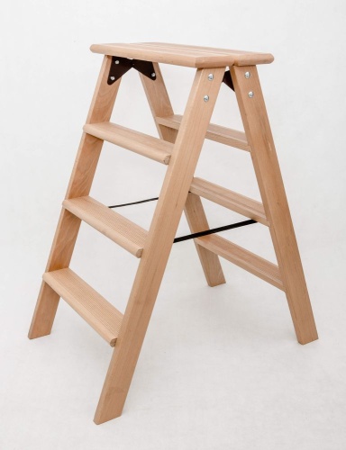 Стремянка двухсторонняя деревянная Hoz-Block Марк 2 ступени Светлая (арт. ДДС-2С) от магазина ЛесКонПром.ру