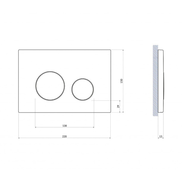 Кнопка для инсталляции Cersanit TWINS золото от магазина ЛесКонПром.ру