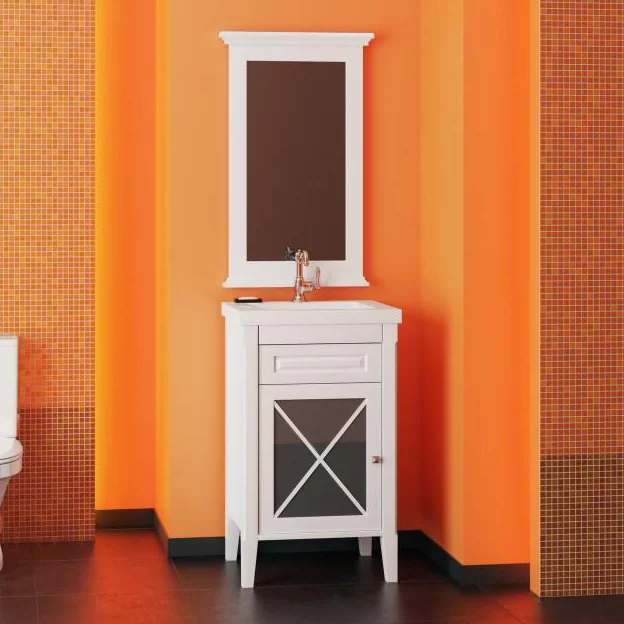 Зеркало Opadiris Палермо 50 белое матовое от магазина ЛесКонПром.ру