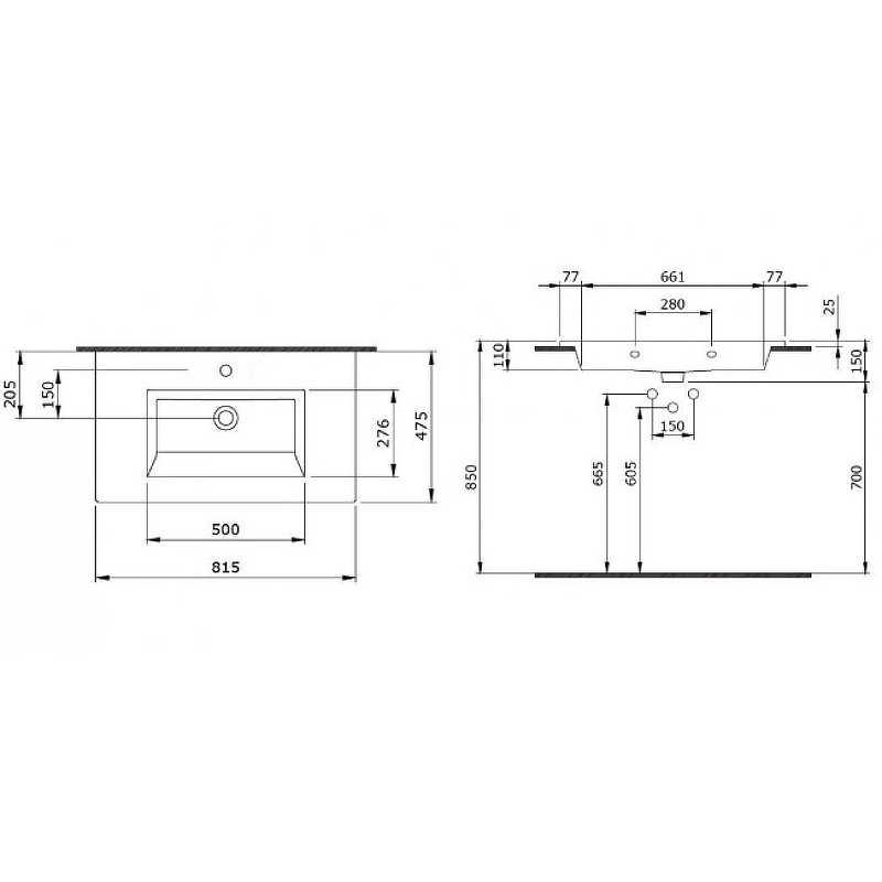 Раковина Bocchi Milano 80 1113-004-0126 Черная матовая от магазина ЛесКонПром.ру
