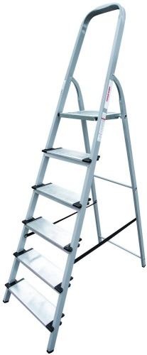 Стремянка стальная с широкой ступенью Новая Высота 6 ступеней (арт. 1137106) от магазина ЛесКонПром.ру