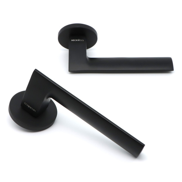 Ручки дверные NEODECO Olive EZ черные от магазина ЛесКонПром.ру