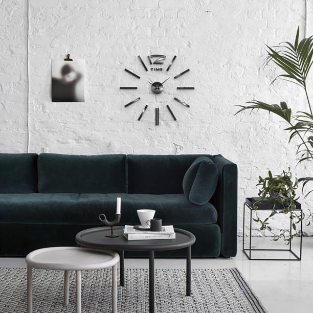 Часы-наклейки d60 см чёрный от магазина ЛесКонПром.ру