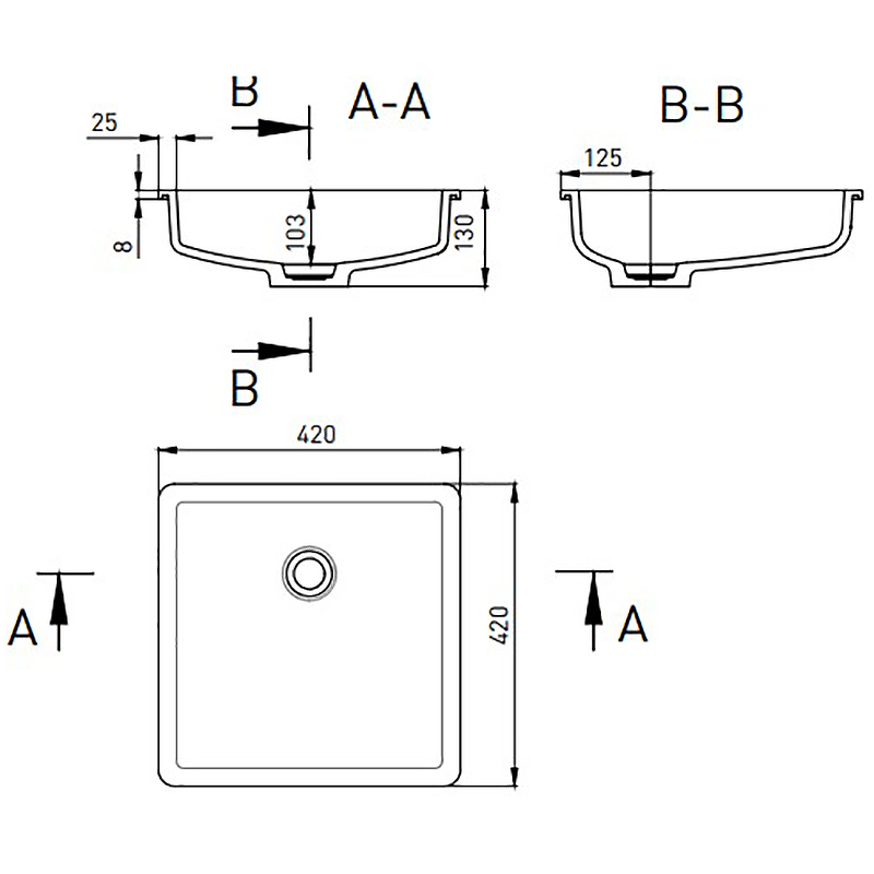 Раковина Salini Marea 42 07 1802207M Белая матовая от магазина ЛесКонПром.ру