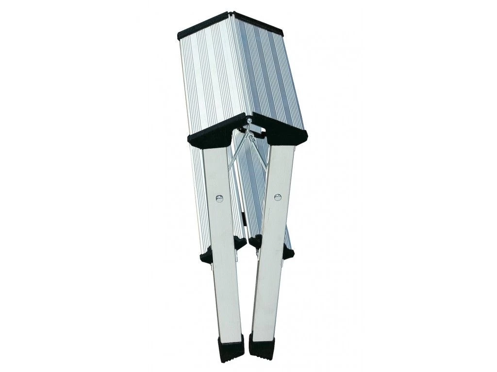 Стремянка алюминиевая двухсторонняя Krause Rolly 2х2 ступени алюминий (арт.130037) от магазина ЛесКонПром.ру