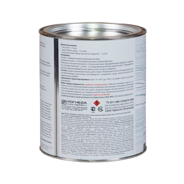 Лак яхтный алкидно-уретановый полуматовый Eurotex 2 л от магазина ЛесКонПром.ру