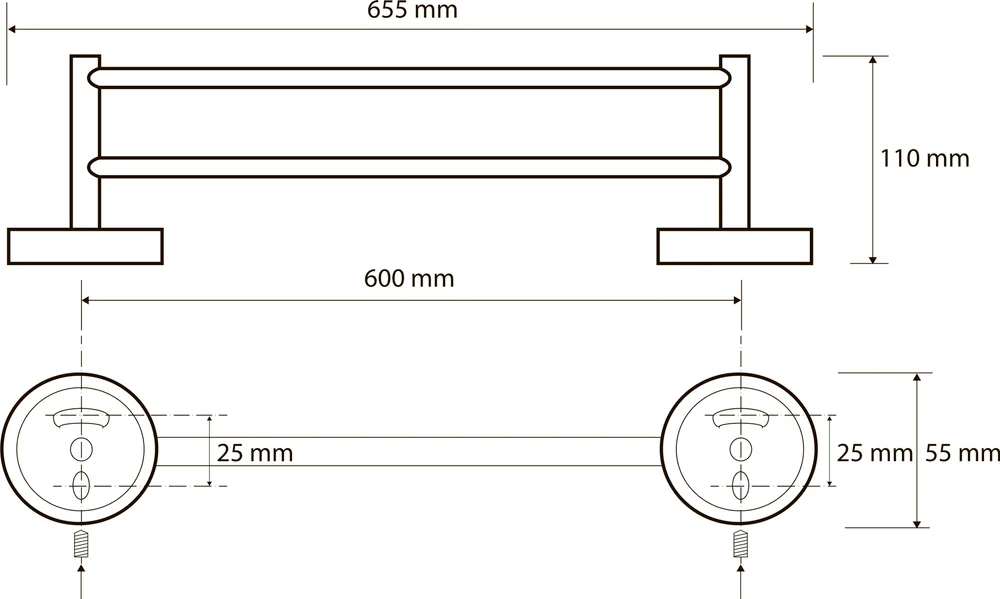 Полотенцедержатель Bemeta Sablo 160204052 двойной, матовое золото от магазина ЛесКонПром.ру