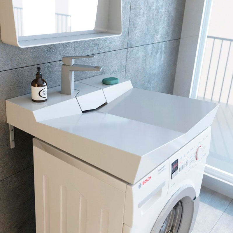 Раковина Andrea Onyx 60 4680028070504 на стиральную машину Белая от магазина ЛесКонПром.ру