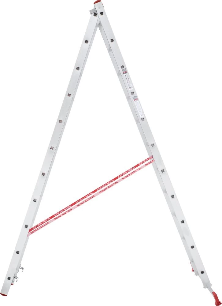 Лестница алюминиевая двухсекционная полупрофессиональная Новая Высота 2x11 арт. 2220211 от магазина ЛесКонПром.ру