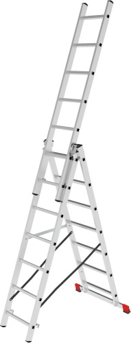 Лестница алюминиевая трехсекционная полупрофессиональная Новая Высота 3x7 арт. 2230307 от магазина ЛесКонПром.ру