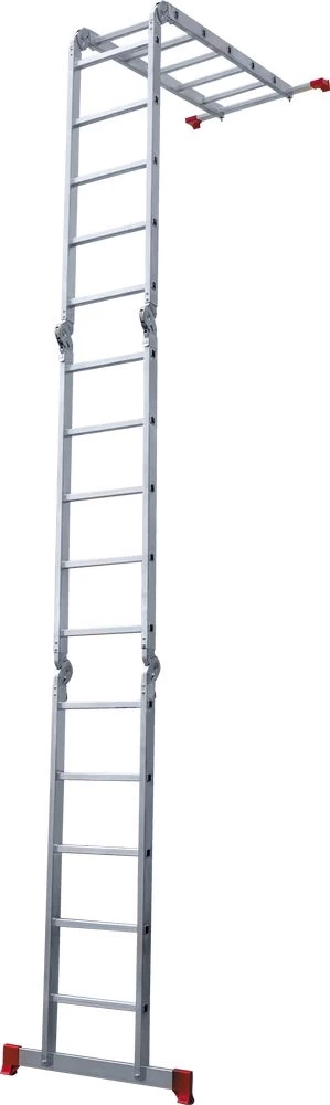 Алюминиевая четырехсекционная лестница-трансформер 400 мм NV2322 НОВАЯ ВЫСОТА 4Х5 арт.2322405 от магазина ЛесКонПром.ру