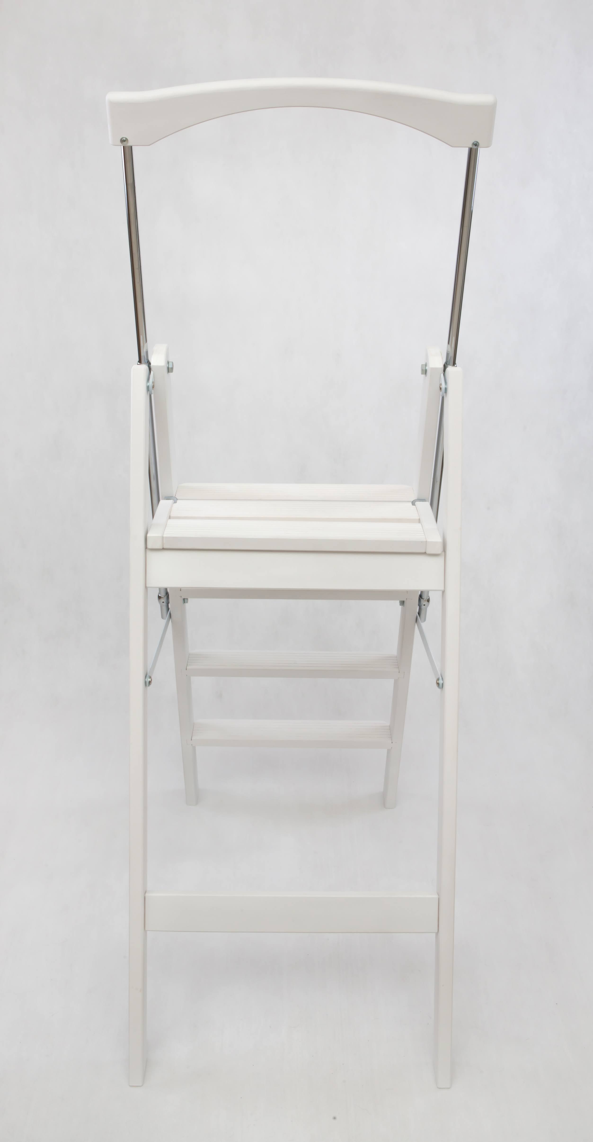 Стремянка деревянная Hoz-Block Серж 4 ступени Белая (арт. СДР-4Б) от магазина ЛесКонПром.ру