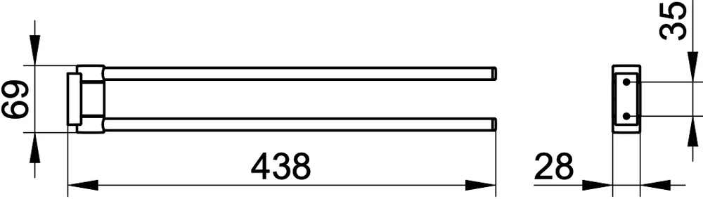 Полотенцедержатель Keuco Plan 14918370000 двойной, черный от магазина ЛесКонПром.ру