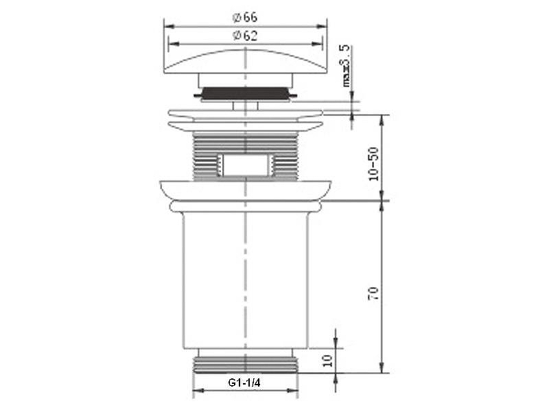 Донный клапан Kaiser 8011Bl click-clack Черный от магазина ЛесКонПром.ру
