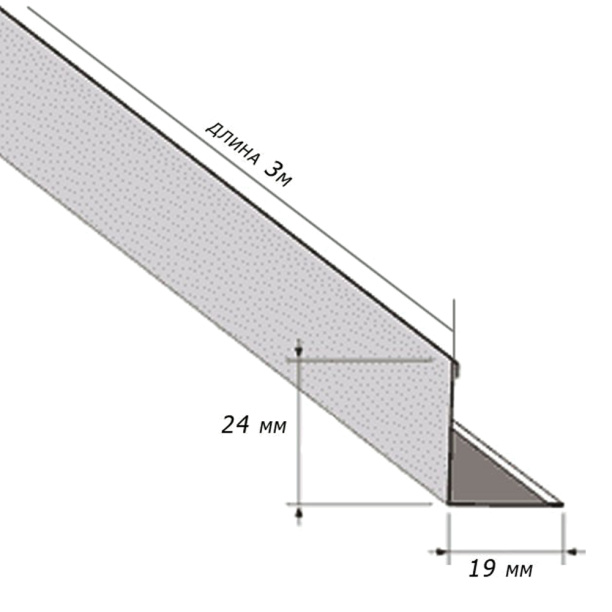 Профиль пристенный Албес PL 19х24 мм 3 м белый от магазина ЛесКонПром.ру