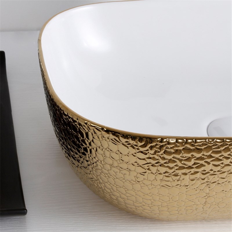 Раковина-чаша Mira 46 MR-4632WG Белая Золото от магазина ЛесКонПром.ру