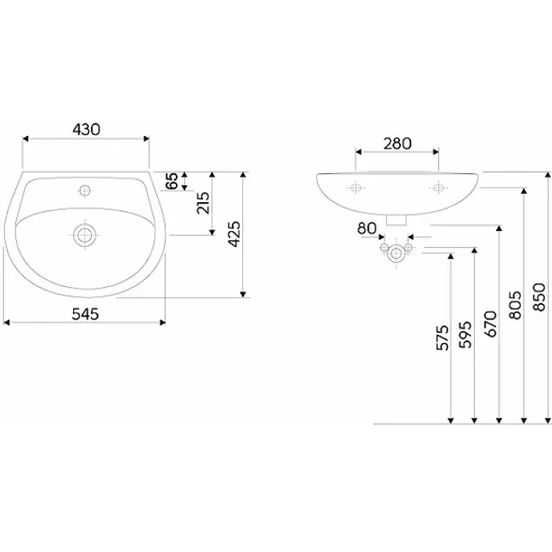 Раковина Kolo Idol 55 M11155000 Белая от магазина ЛесКонПром.ру