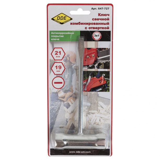 Ключ свечной DDE 647-727 комбинированный 19х21 мм от магазина ЛесКонПром.ру