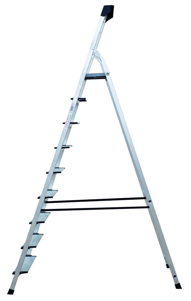 Стремянка алюминиевая с широкой ступенью и органайзером Новая Высота 9 ступеней (арт. 2118109) от магазина ЛесКонПром.ру