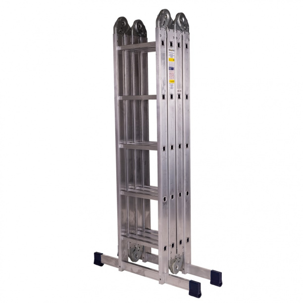 Лестница четырехсекционная алюминиевая STAIRS шарнирная 20 ступеней от магазина ЛесКонПром.ру