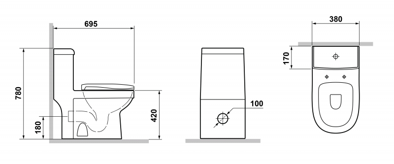 Унитаз моноблок Laguraty 20980W с сиденьем Микролифт от магазина ЛесКонПром.ру