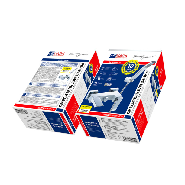 Смеситель для ванны LEMARK Contest хром, белый от магазина ЛесКонПром.ру