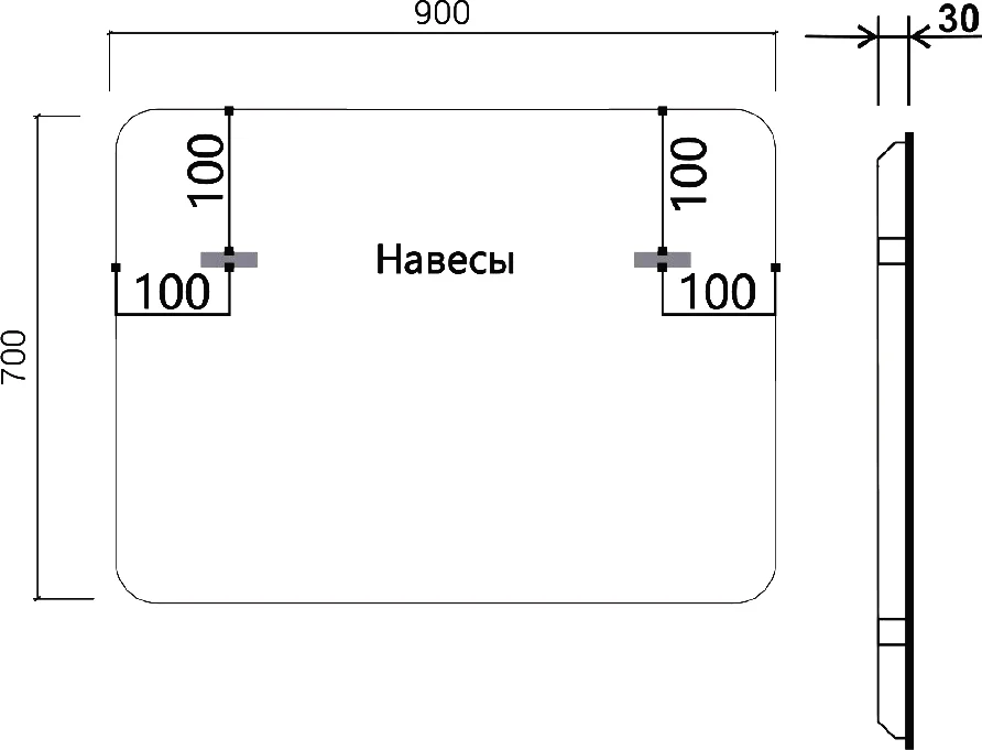 Зеркало Vincea VLM-3VC900 90х70, с подсветкой от магазина ЛесКонПром.ру