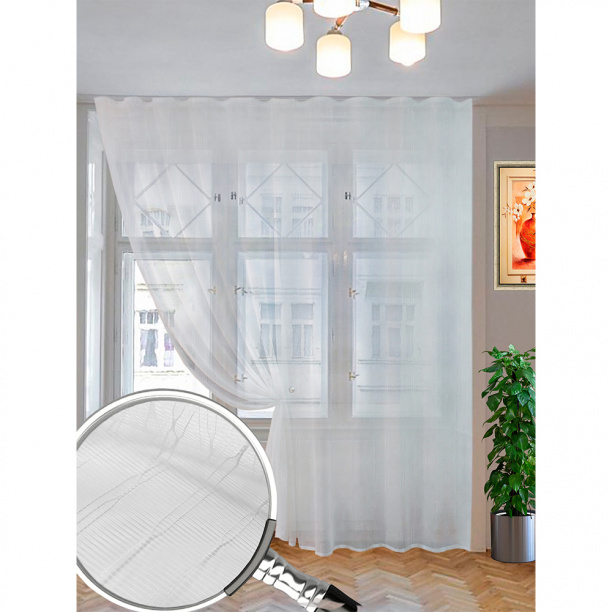 Штора-тюль Бергамо 400х285 см белая от магазина ЛесКонПром.ру