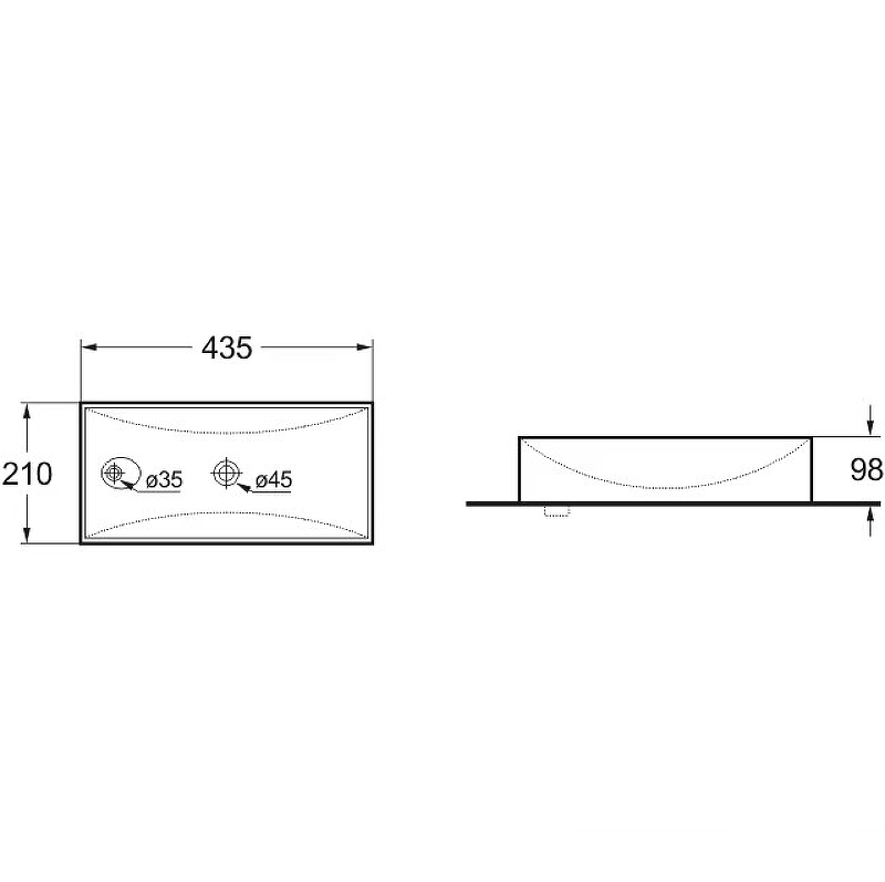 Раковина SantiLine 43 L SL-2009LMB Черная матовая от магазина ЛесКонПром.ру