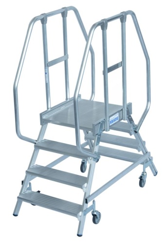 Двухсторонняя передвижная лестница с платформой STABILO 2Х4 ступеней KRAUSE арт.820242 от магазина ЛесКонПром.ру