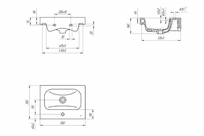 Раковина накладная Moduo 50 Slim 80522902 от магазина ЛесКонПром.ру