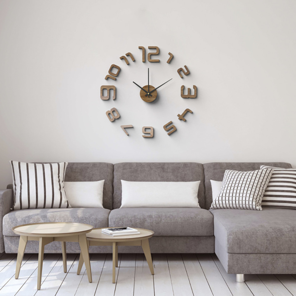 Часы-наклейки d60 см темное дерево от магазина ЛесКонПром.ру