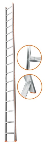 Односекционная алюминиевая лестница  Комфорт-Профи 16 ступеней Эйфель от магазина ЛесКонПром.ру