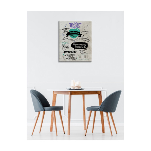 Канвас Правила Дома 40х50 см от магазина ЛесКонПром.ру